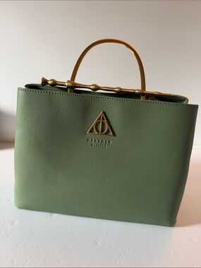 Loungefly Green Satchel with Gold Tone Handle